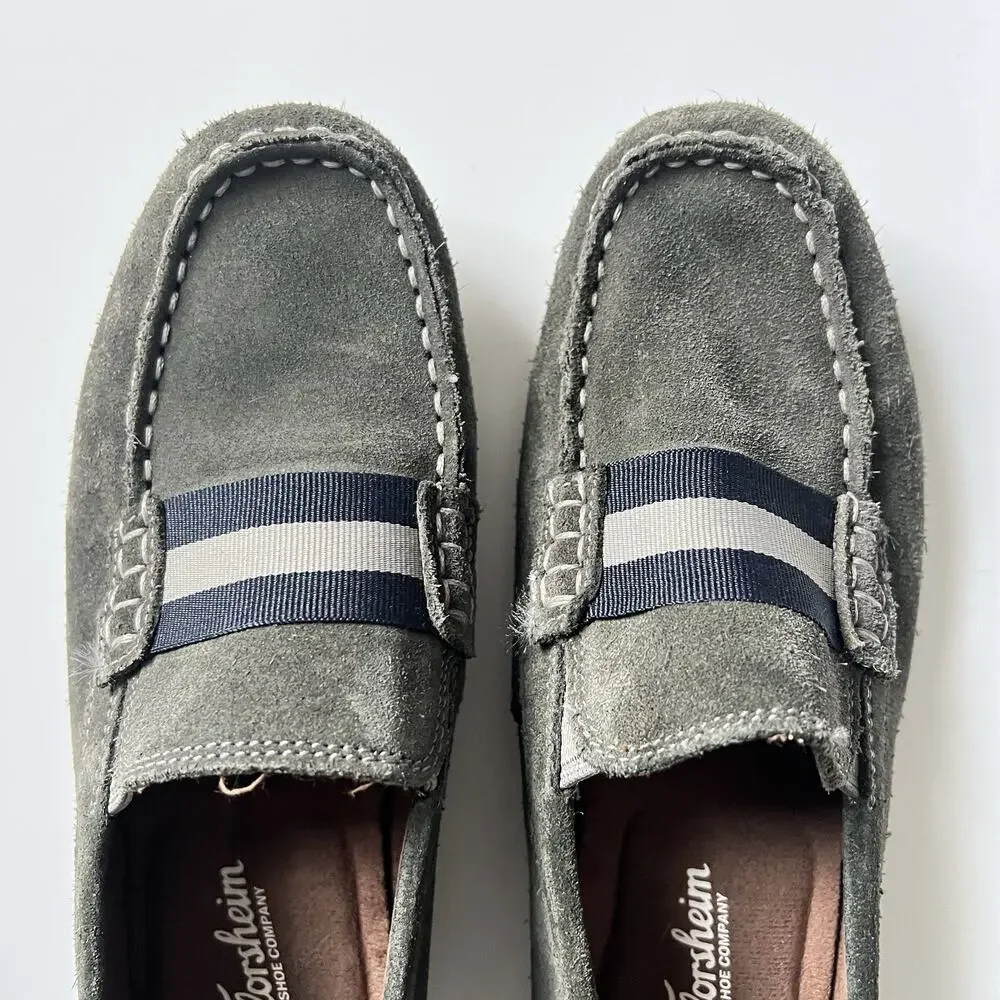 Florsheim Jasper JR Gray Suede Strap Kids Loafer 2.5M Slip-On Comfort Shoe 16680
